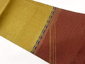 ふくれ織幾何学模様織出し袋帯